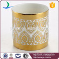 Gloden Ceramic Cup Vela Votive Tealight Holder Candlestick Decor